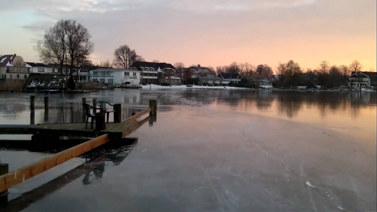 Bosau Bischofsee Schlittschuhfahrt Sonnenuntergang