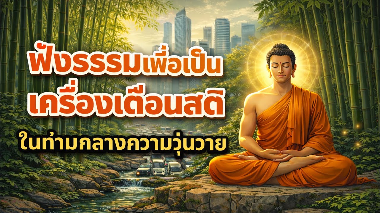 ฟังธรรมเป็นเครื่องเตือนสติในท่ามกลางความวุ่นวาย
