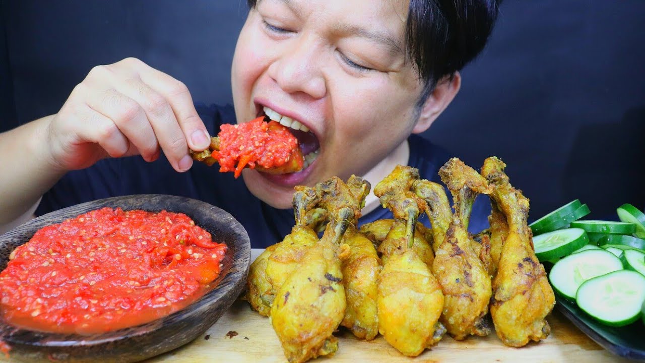MUKBANG AYAM PEDAS COCOL SAMBAL MATAH !!! MUKBANG AYAM PEDAS INDONESIA