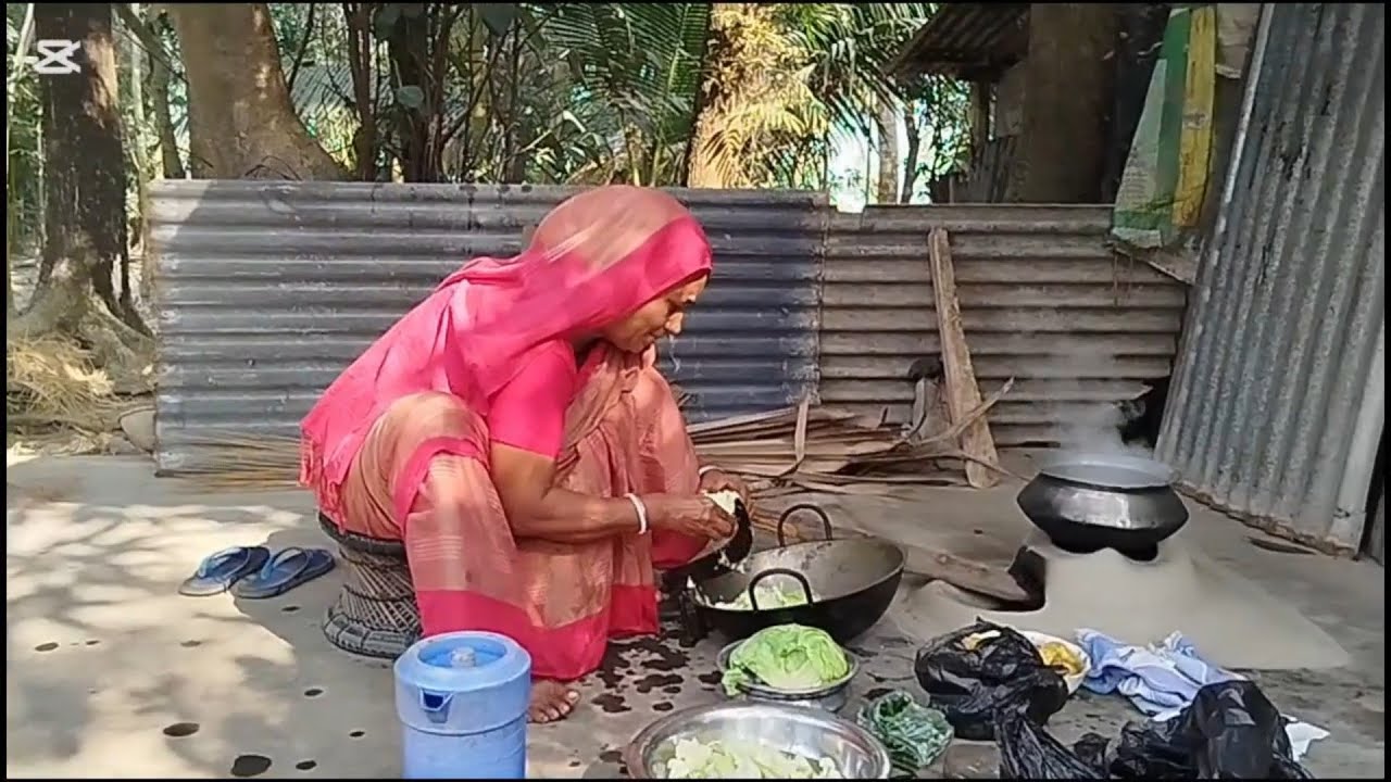 বেগুন ভাজা,বাঁধাকপির ঘন্ট,ফুলকপির ঝোল,সবার জন্য নিরামিষ রান্না করলাম।গ্রামূন জীবন।dailyvlog#cooking