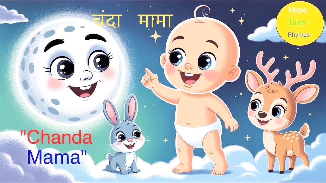 Chanda  Mama  Door  Ke  |  Hindi  Rhymes  And  Kinds  Songs  |  @Hope  Tales  Rhymes  |  Hindi  Poem
