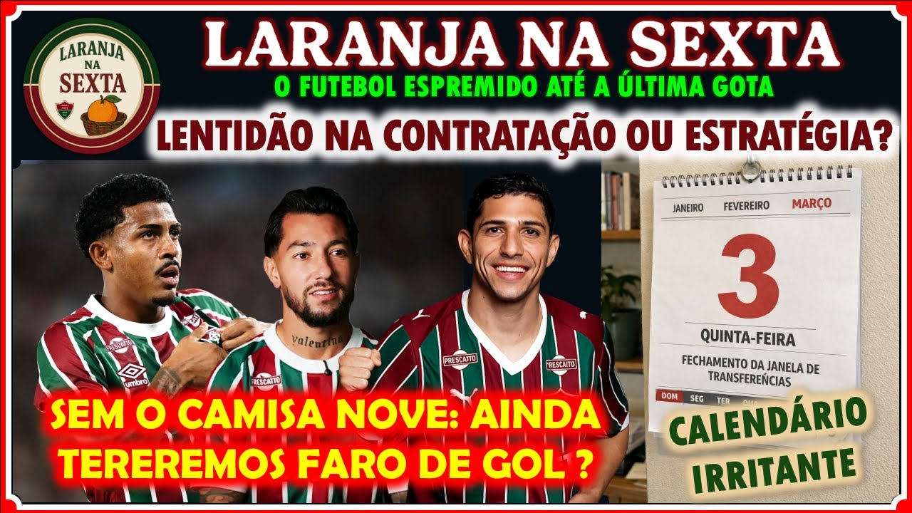 🍊| LENTIDÃO NA CONTRATAÇÃO OU ESTRATÉGIA? | LARANJA NA SEXTA | UNIDO E FORTE PELO FLU