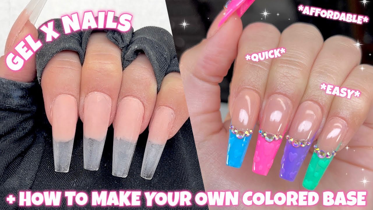 HOW TO DO GEL X NAILS LIKE A PRO | DIY COLORED BASE NAIL HACK FOR EASY FRENCH TIPS + GIVEAWAY