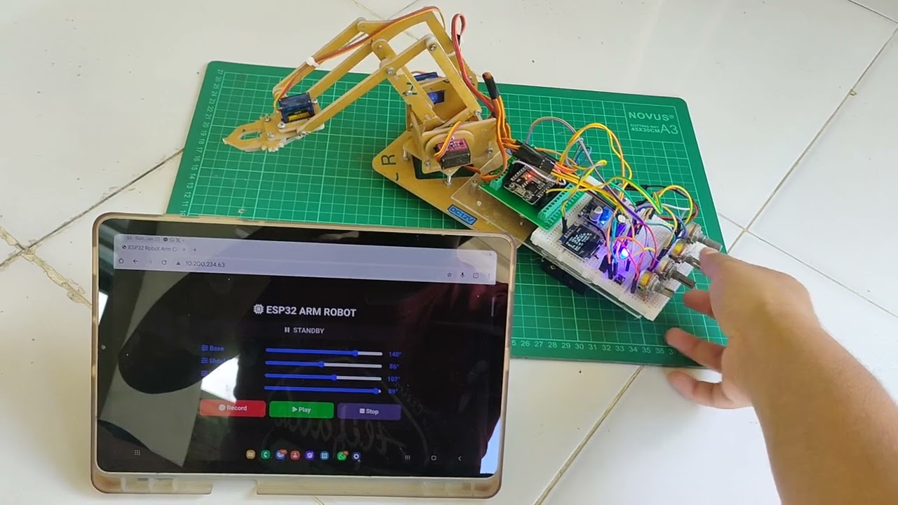 [DEMO] Arm Robot ESP32 Websocket + Fitur Record & Play