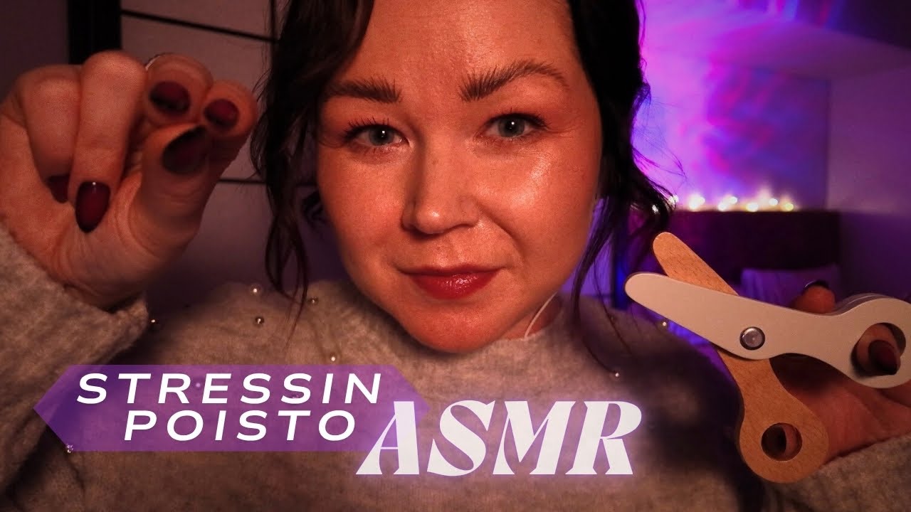 ASMR Suomi - Personal Attention Rentoutukseen | Face tracing & brushing, Negative energy plucking