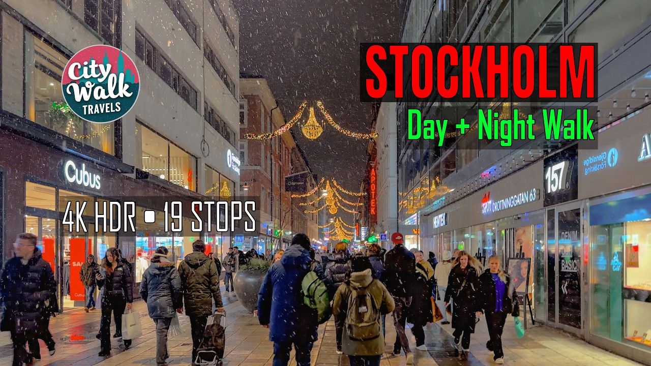 Stockholm Winter Boat Tour + City Walk | Gamla Stan to Kungsträdgården (Natural Sound)