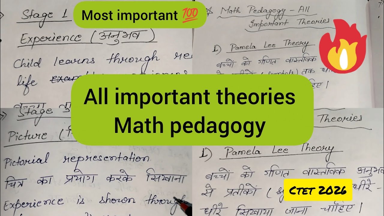 Ctet Maths all Important theory 🔥ll Ctet Pedagogy notes + explanation 💯