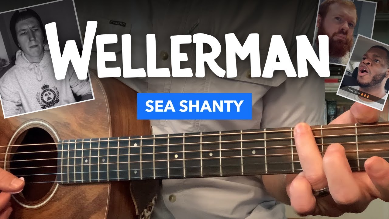 🎸 Wellerman (sea shanty) • Easy guitar lesson w/ chords & lyrics • Nathan Evans / TikTok