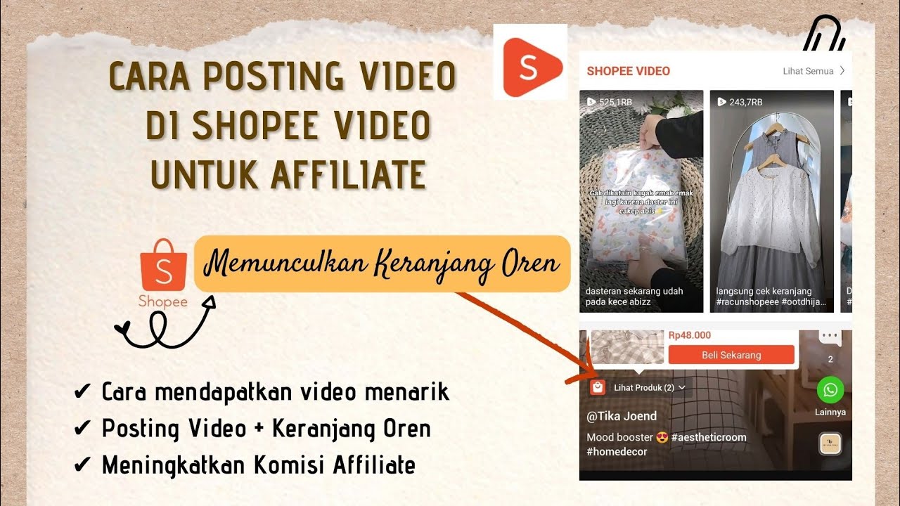 CARA UPLOAD VIDEO KE SHOPEE VIDEO UNTUK SHOPEE AFFILIATE / SHARE LINK AFFILIATE KE SHOPEE VIDEO