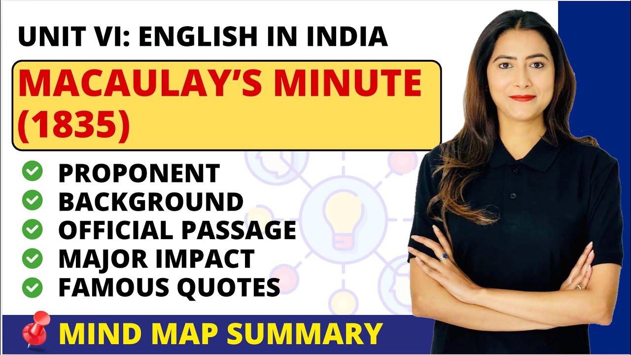 Macaulay's Minute on Education (1835) | Easy Mind-Map Explanation | Sunaina Jethani