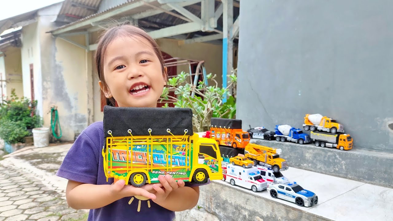 Mainan Ekskavator, Police Car, Truk Molen, Trck, Bus Telolet, Ambulance, Mobil Polisi, Truk Oleng.