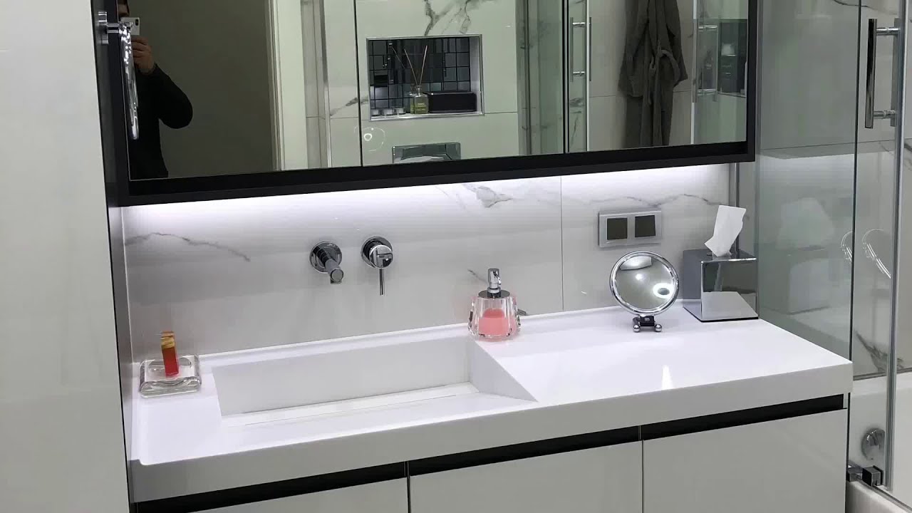 DESSONI MODERN BANYO DOLABI AKRİLİK TEZGAH #dessoni