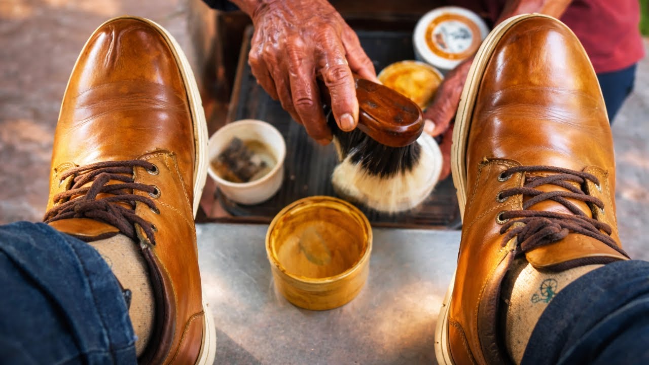The longest-lasting shoe shine you'll see | Half an hour of ASMR