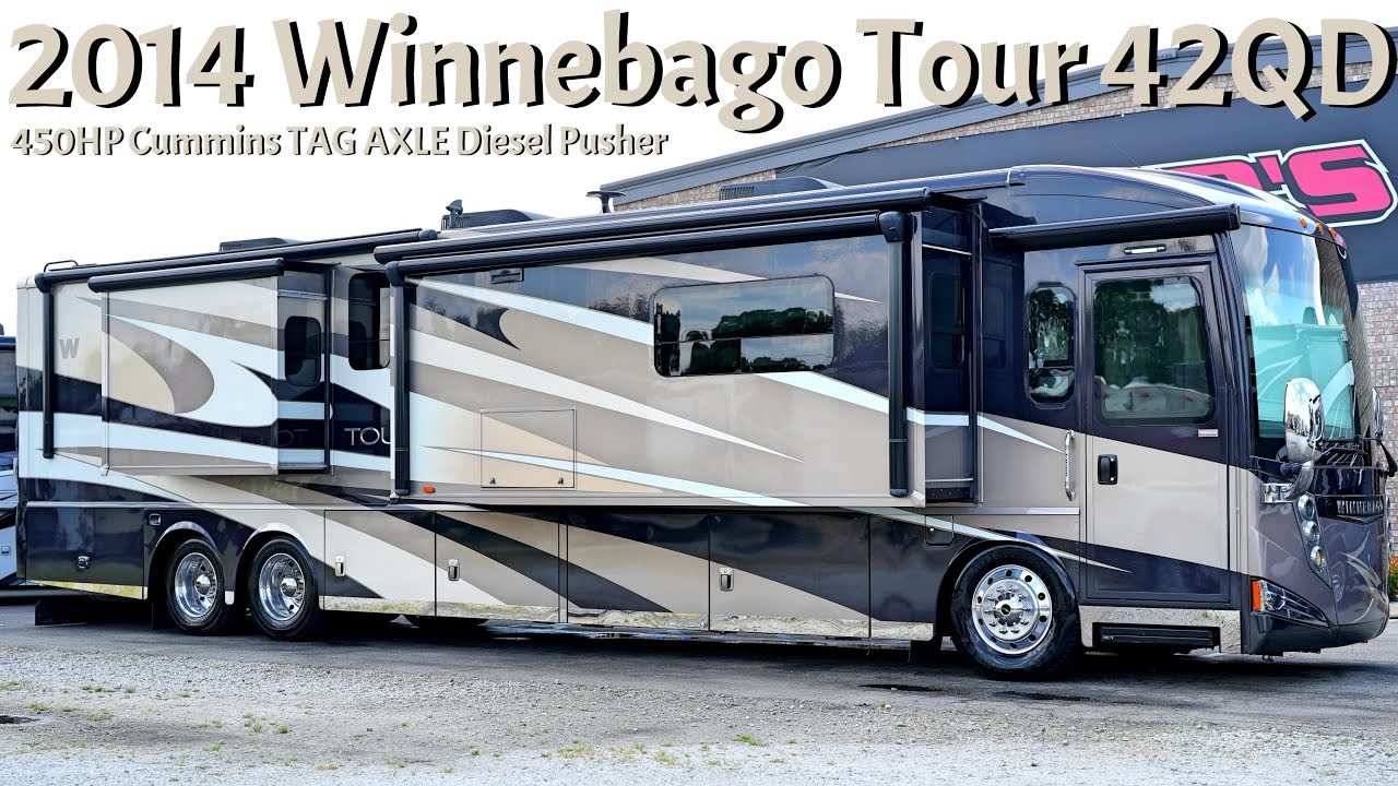 2014 Winnebago Tour 42QD TAG AXLE A Class 450HP Cummins Diesel Pusher @ Porter’s RV Sales - $139,900