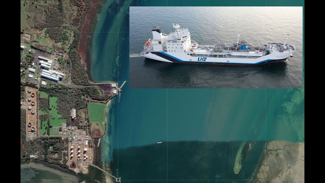 World's First Hydrogen Shipment - Voyage of the Suiso Frontier. Arriving Kobe Japan 25 February 2022