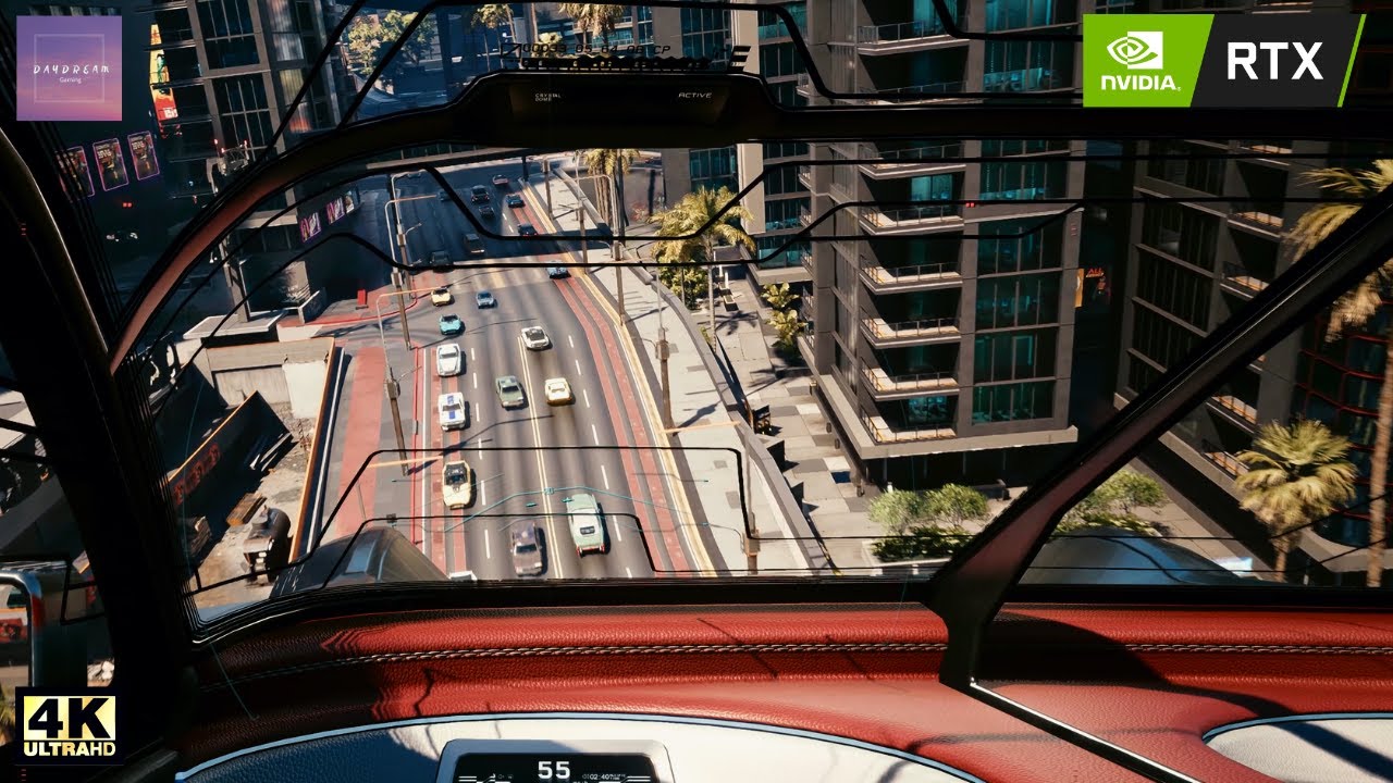 Cyberpunk 2077 Relaxing Flying Car Tour around the Night City | 4K Ultra Max Graphics - RTX 3080