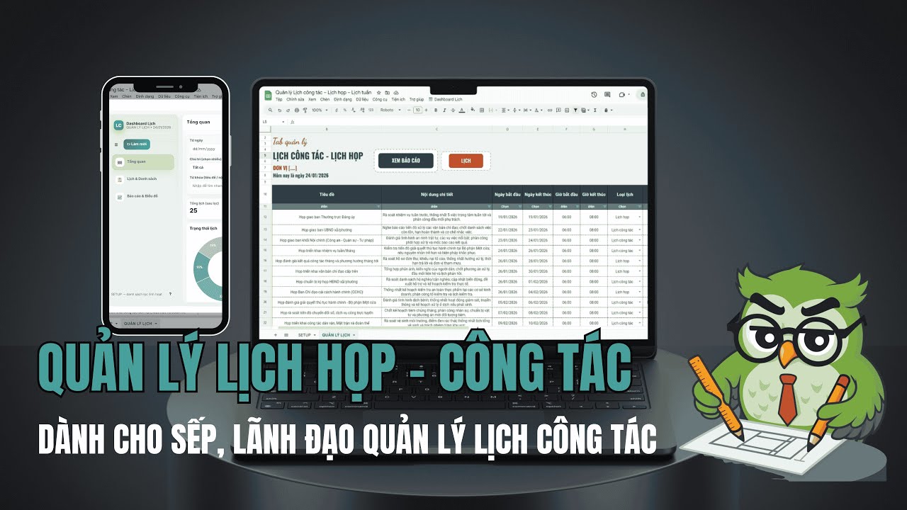QUẢN LÝ LỊCH HỌP - CÔNG TÁC DÀNH CHO SẾP, LÃNH ĐẠO - HƯỚNG DẪN SỬ DỤNG