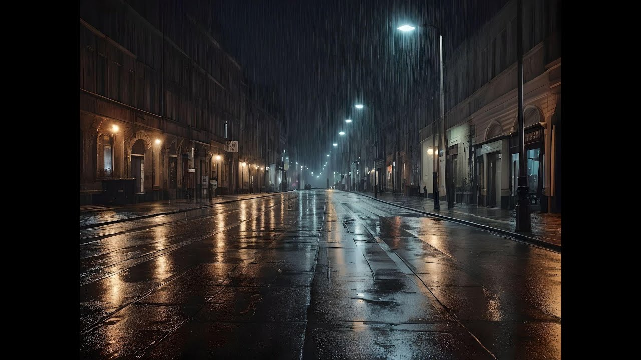 静かな雨音と遠くの街｜夜の雨｜睡眠・作業用 1時間   Gentle Rain & Distant City Sounds | Night Rain | 1 Hour