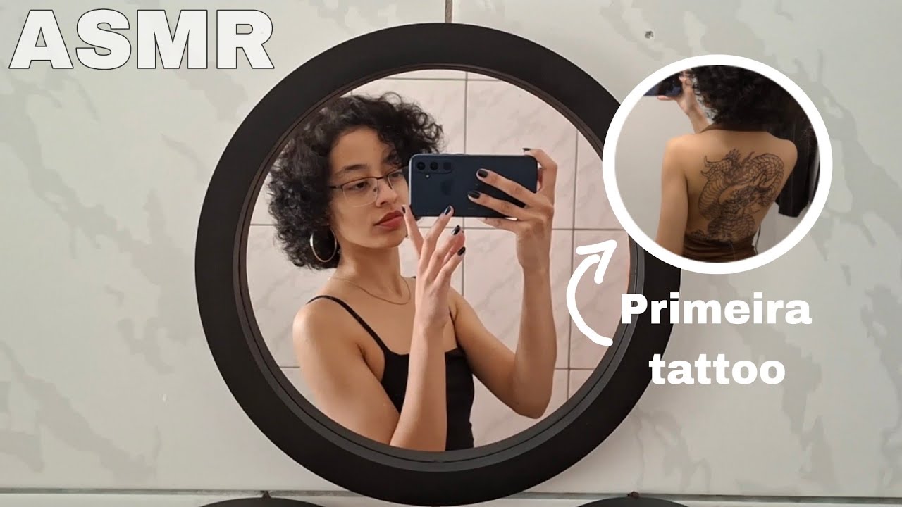 ASMR VLOG | INDO FAZER MINHA PRIMEIRA TATUAGEM 🐲 - com voz suave e som de fogueira no fundo
