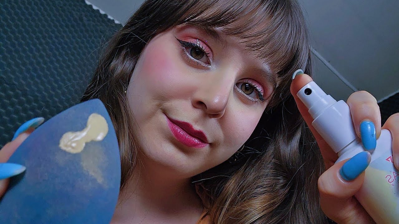 ASMR | Te maquiando deitado MAS VOCÊ PODE FECHAR OS OLHOS