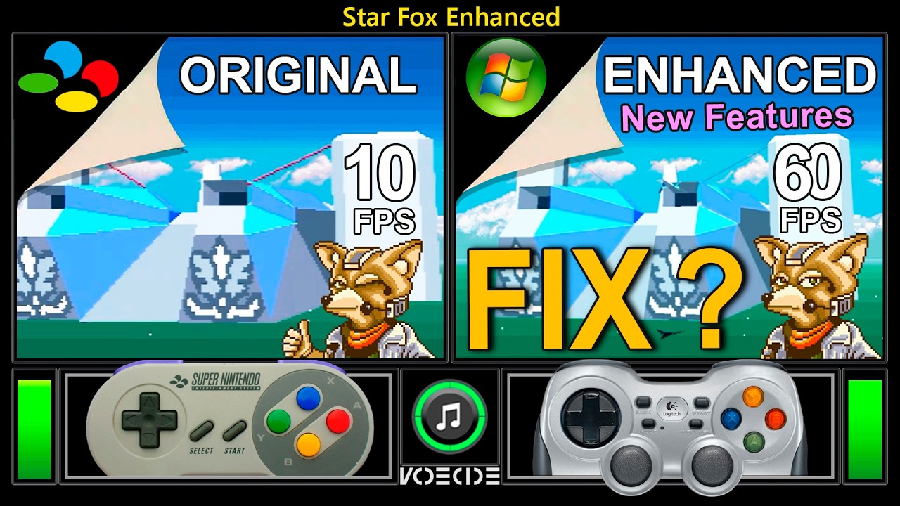 [New Port Update] Star Fox Enhanced (SNES vs PC w/ 60 FPS) Real Hardware Comparison