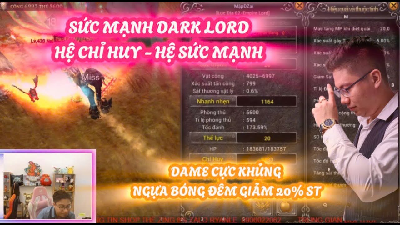 MU LỤC ĐỊA VNG : SỨC MẠNH DARK LORDS HỆ CHỈ HUY - HỆ SỨC MẠNH -  - NGỰA BÓNG ĐÊM GIẢM 20% ST