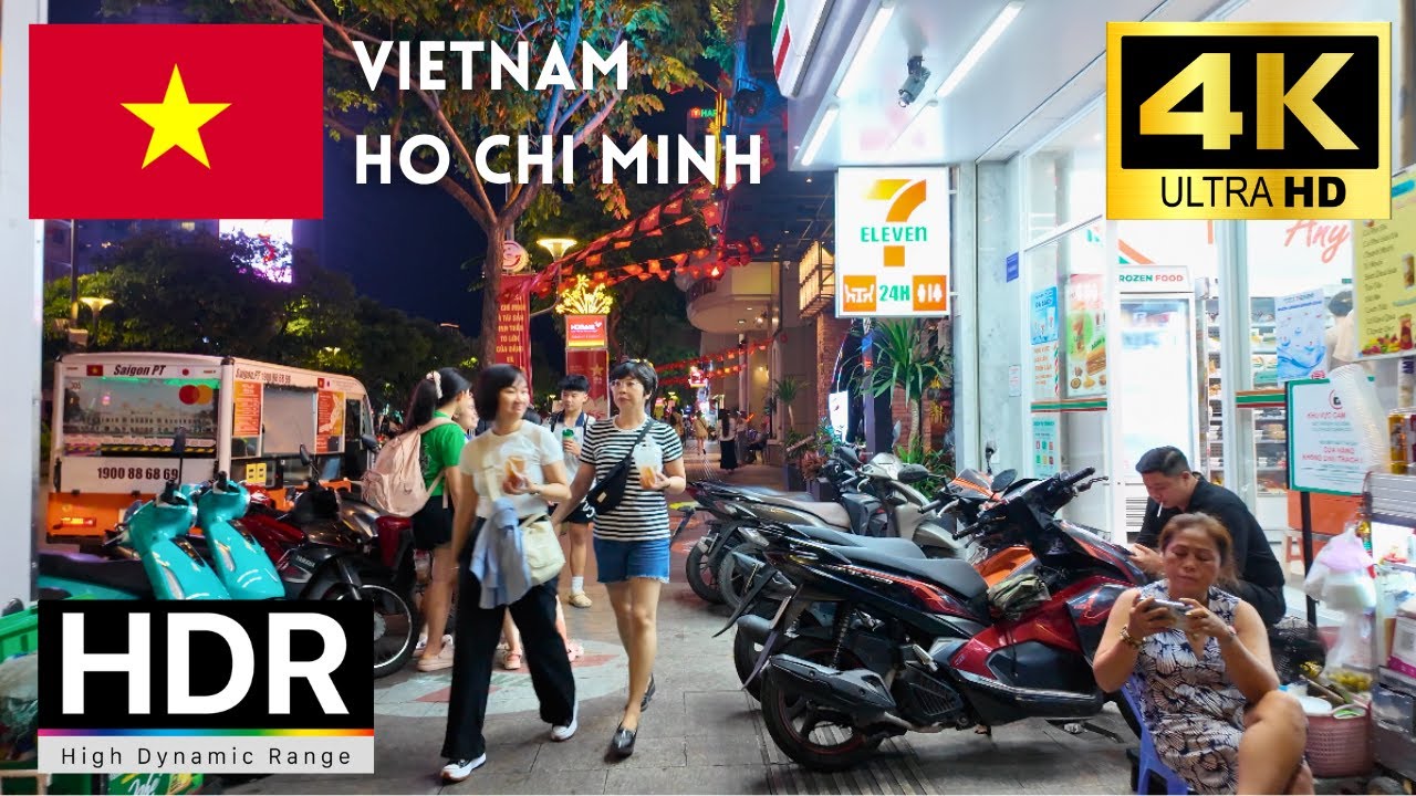 🇻🇳Vietnam 4k walk - Ho Chi Minh 4K Night Walking Tour｜4K 60fps