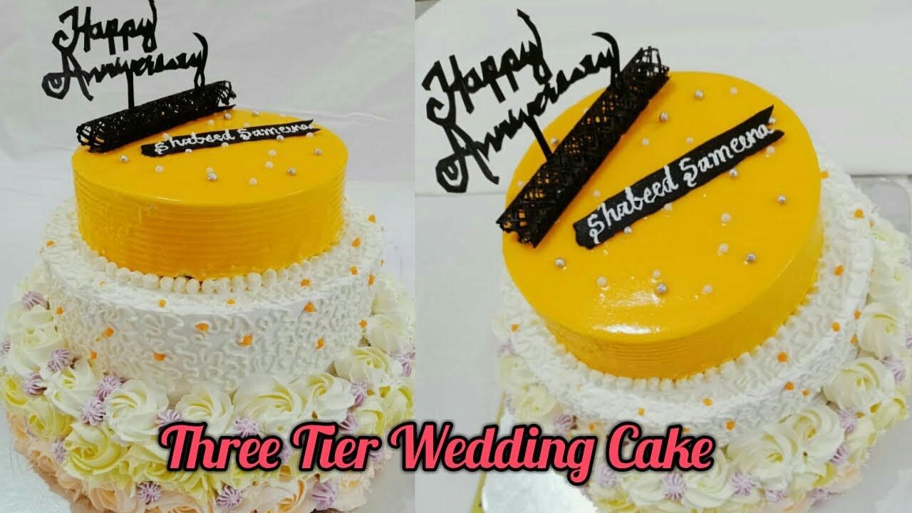 ഓവനില്ലാതെ Three Tier Wedding Cake | Three Tier Cake Without Oven | മൂന്നട്ടി കേക്ക്😂|Ummees kitchen