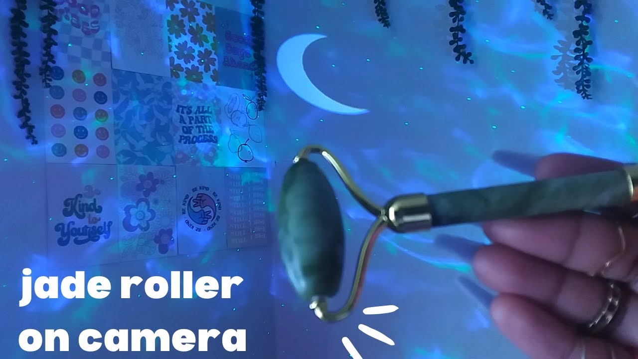 ASMR Lo-Fi Rolling Jade Roller Over Camera, Fast and Slow Rolling - No Talking