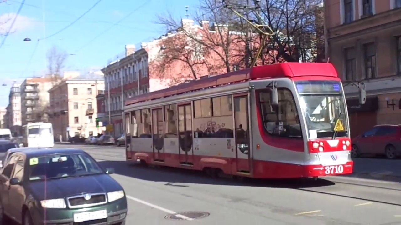 Трамвай Санкт-Петербурга 8-264: 71-623-03 (УКВЗ) б.3710 по №6 (10.04.18)