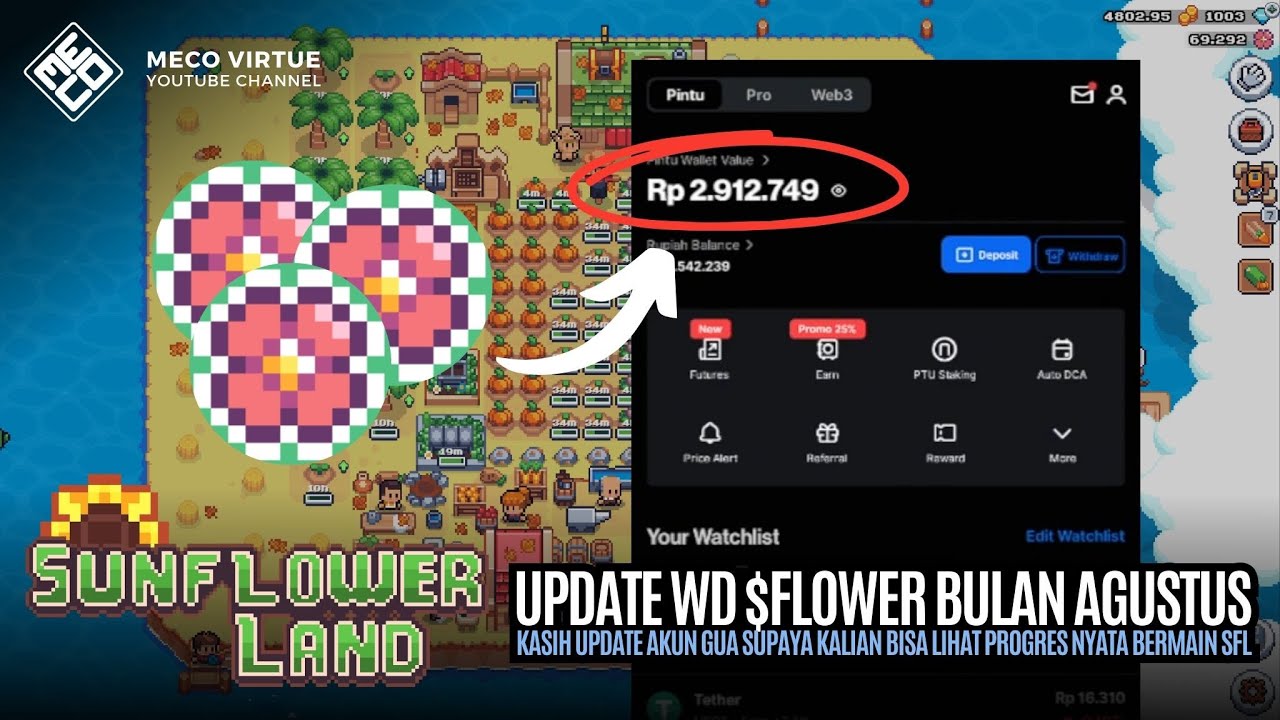 Update Akun SFL Bulan Agustus + Tutorial WD $FLOWER - Sunflower Land Indonesia