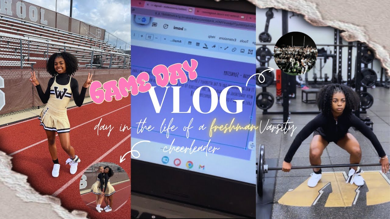 Vlog : day in the life of a freshman varsity cheerleader | game day, weight lifting, & class vlogs |