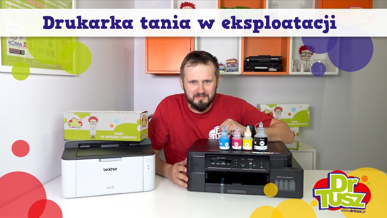 Drukarka tania w eksploatacji - Brother DCP-T520W oraz Brother HL-1110E | DrTusz.pl
