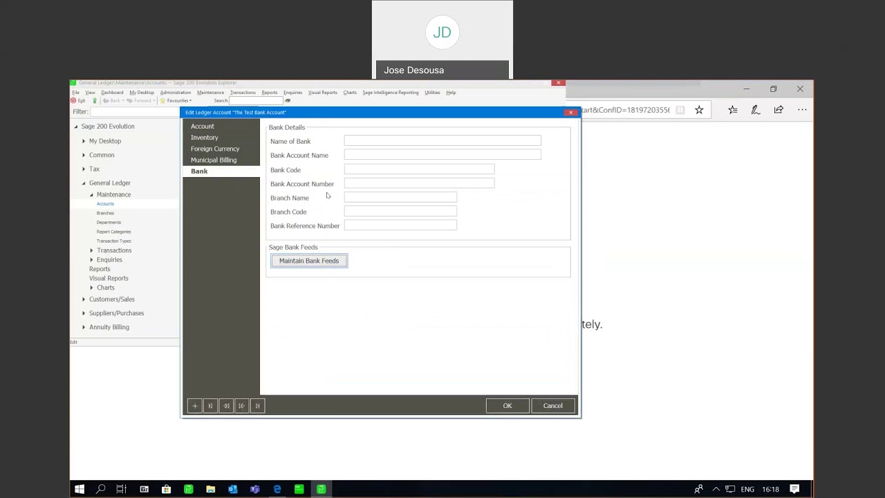Sage 200 Evolution (AME) - Bank Feeds