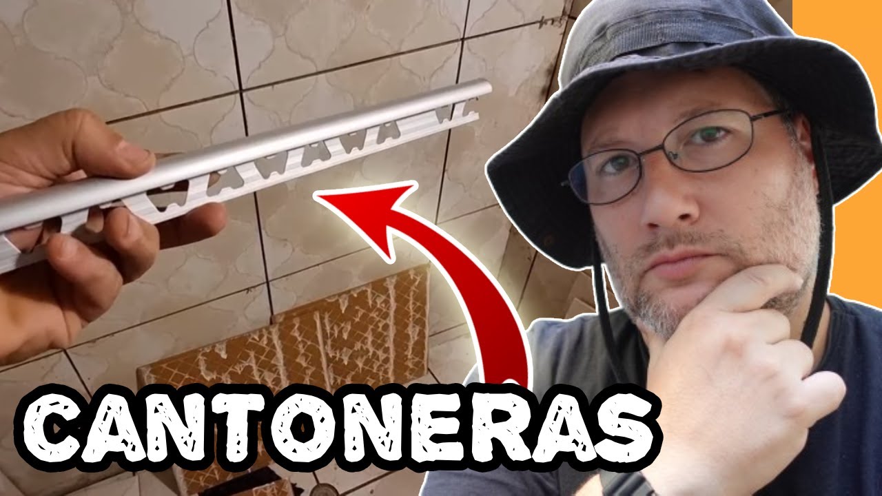 Pegando cantos de cerámicas. Hay que medir bien. Cantoneras.