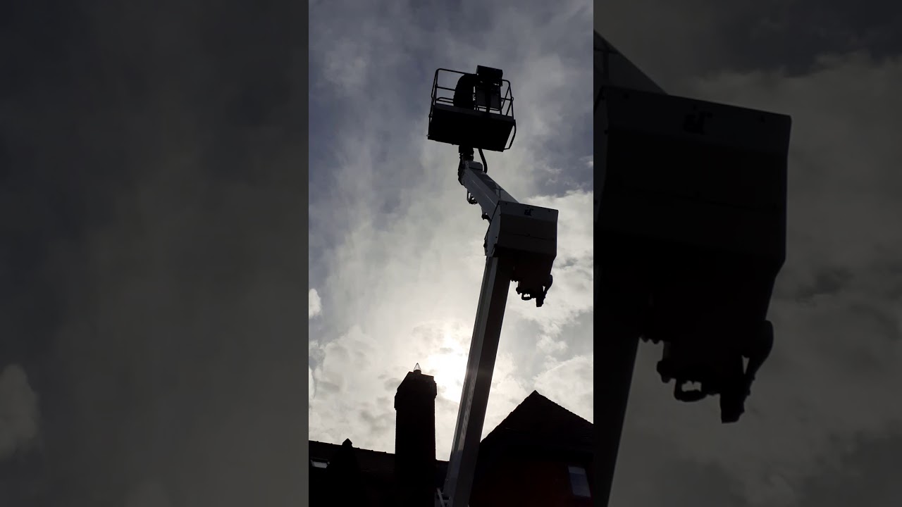 Chimney repair cherry picker fun with quality roofing