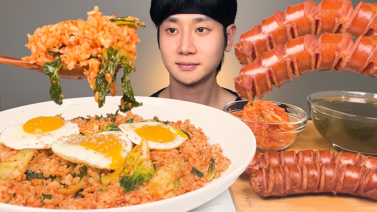 봄동비빔밥 & 대왕 소세지, 미역국 한식 집밥 먹방 ASMR Bibimbap & sausage, Miyeokguk MUKBANG