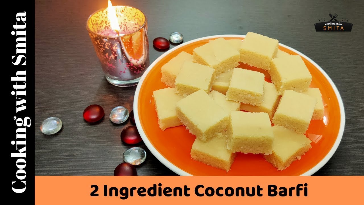 No-Cook 2 Ingredient Coconut Barfi | Diwali Special | Instant Sweet Dish by Cooking with Smita
