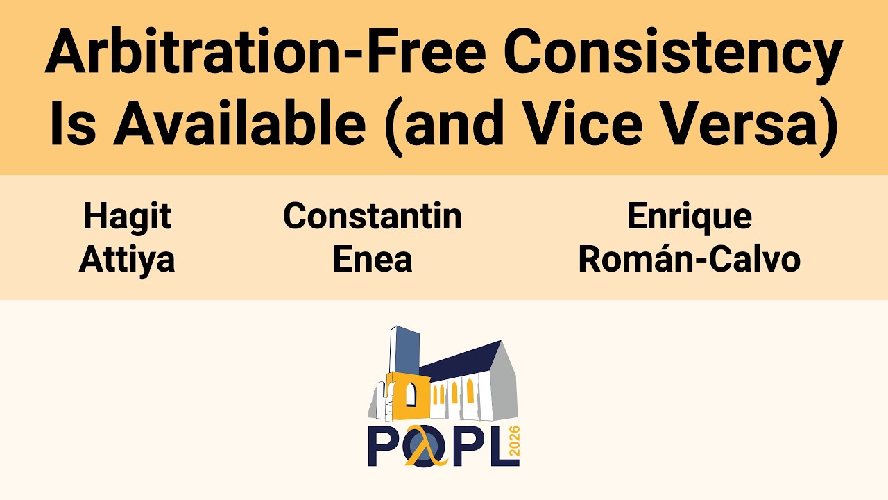 [POPL'26] Arbitration-Free Consistency Is Available (and Vice Versa)