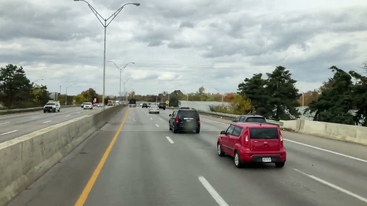 Columbus OH I-71 Ohio with real truck horn