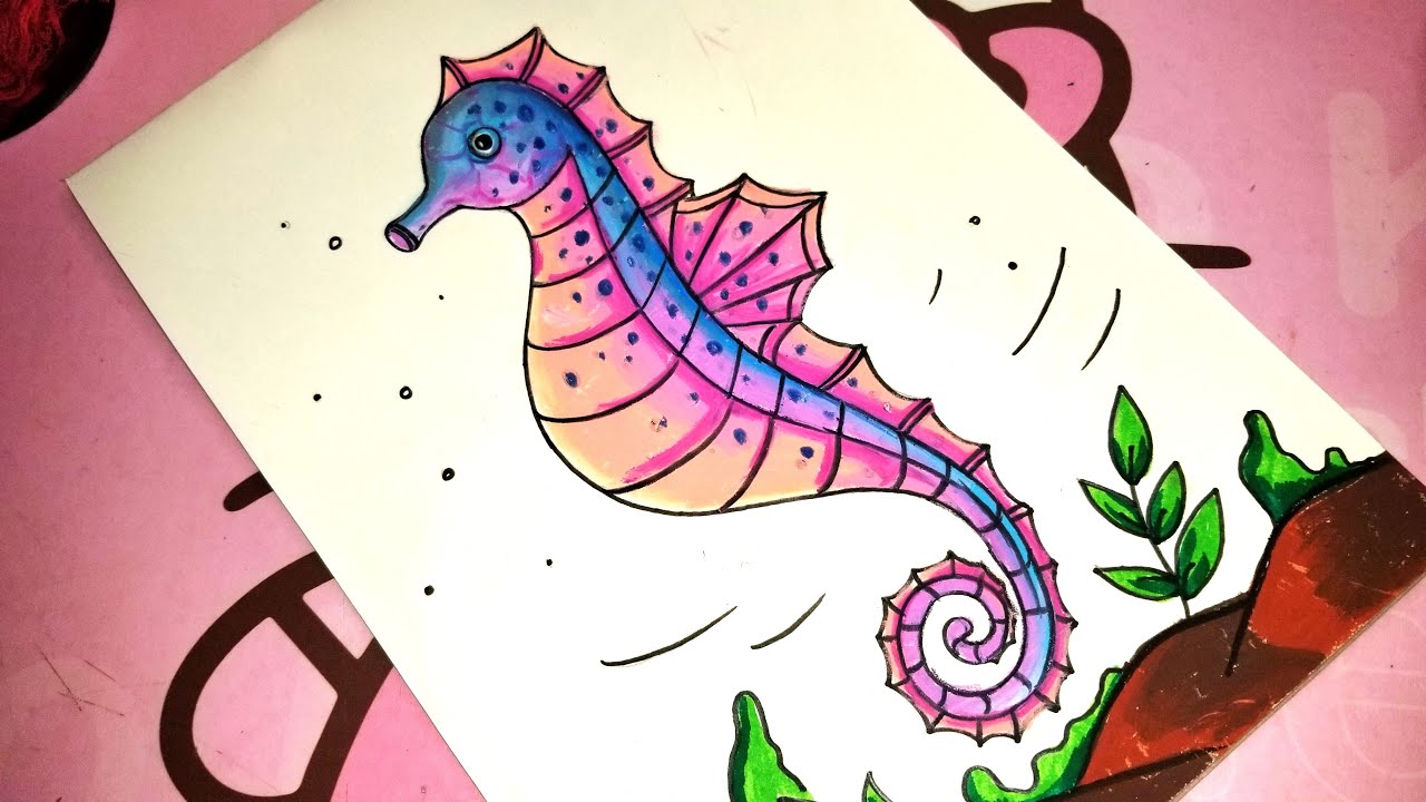 how to draw seahorse | easy seahorse drawing | draw seahorse step by step