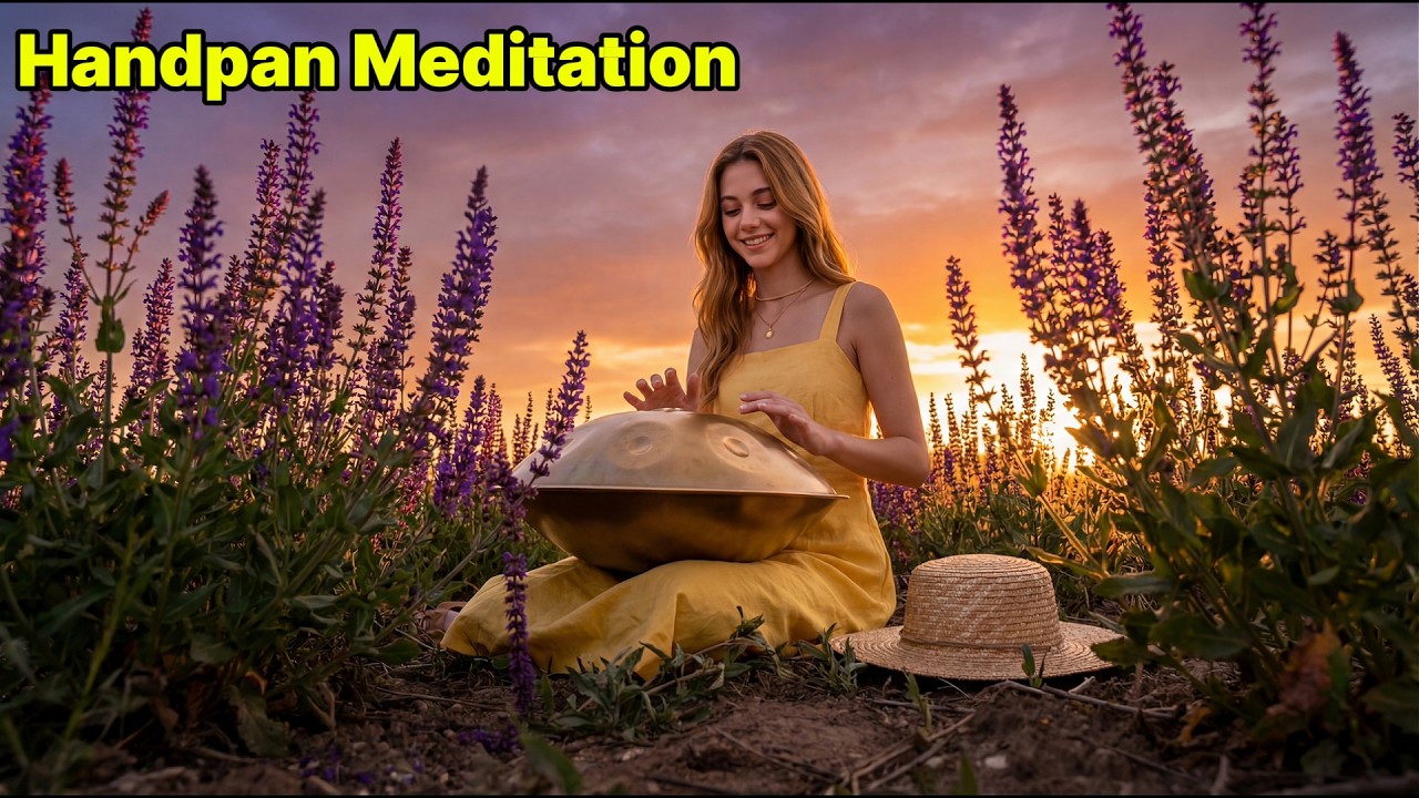 Deep Sleep & Stress Relief | 1 Hour Handpan & Violin | Provence Lavender Fields