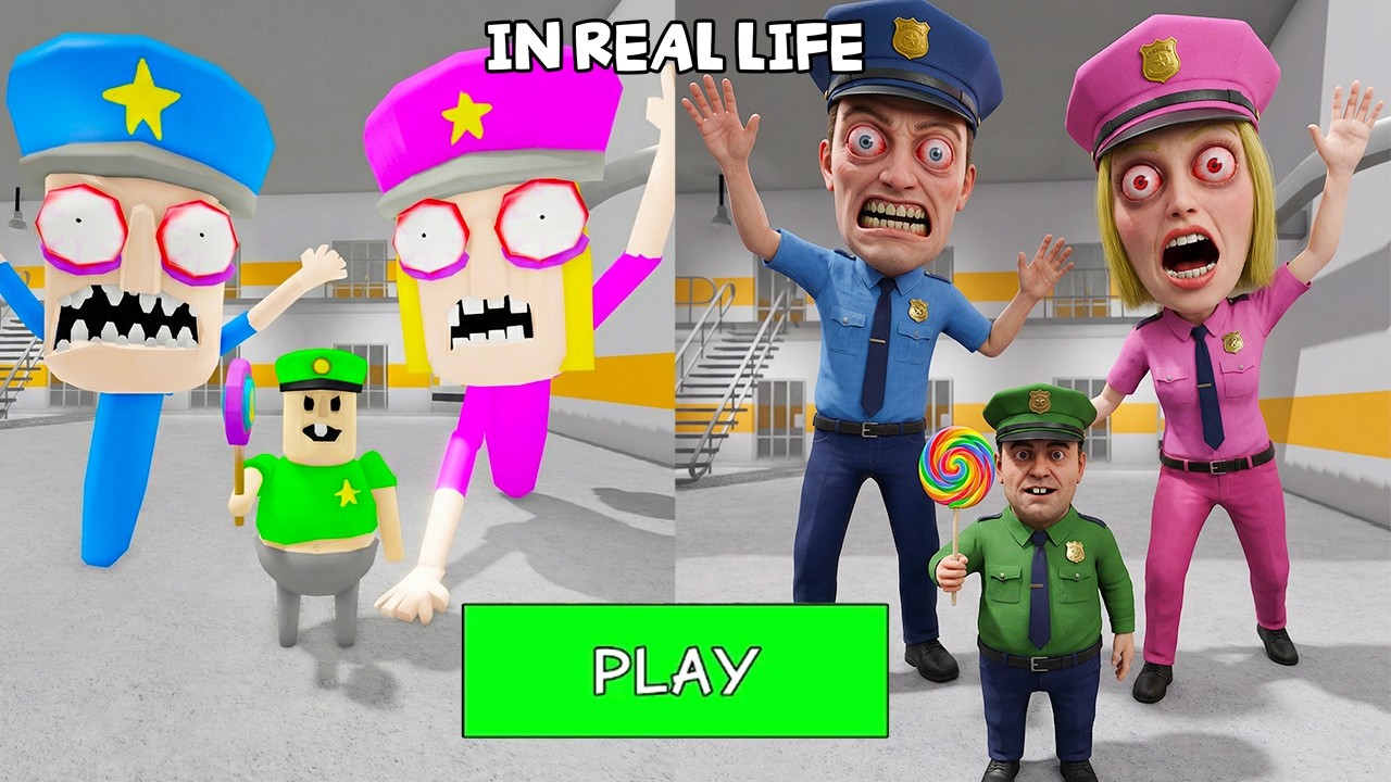 POLICE FAMILY ESCAPE IN REAL LIFE! OBBY Roblox Update All Mophs All Items Unlocked