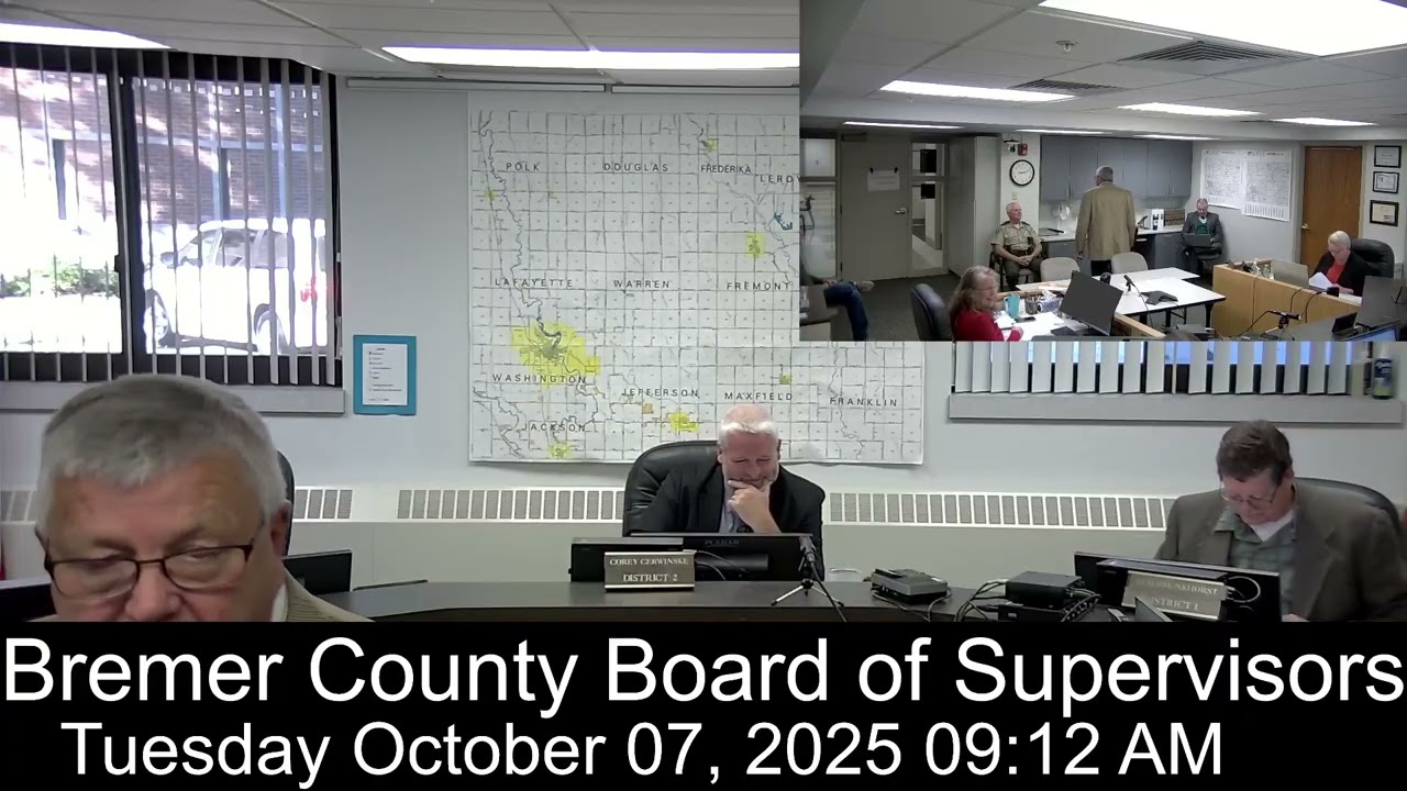 Bremer County Board Of Supervisors Meeting - October 7, 2025