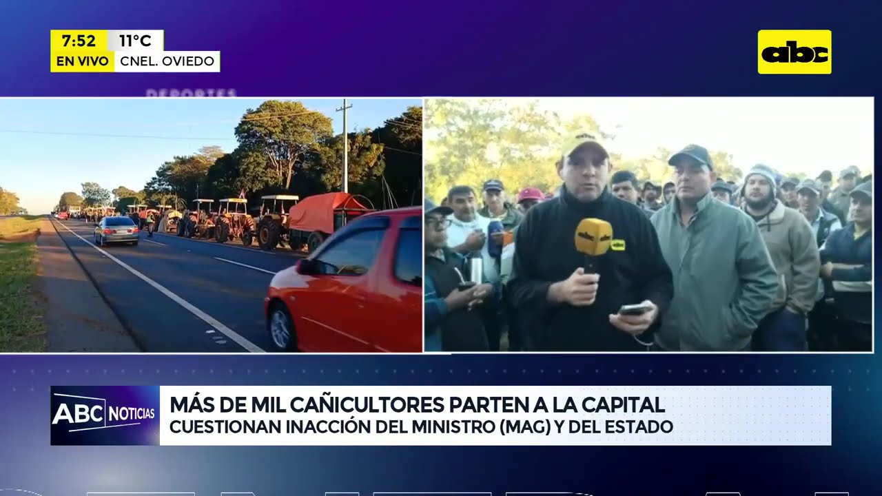 Ca&ntilde;icultores rumbo a Asunci&oacute;n para reclamar tren de molienda y precio justo por su trabajo