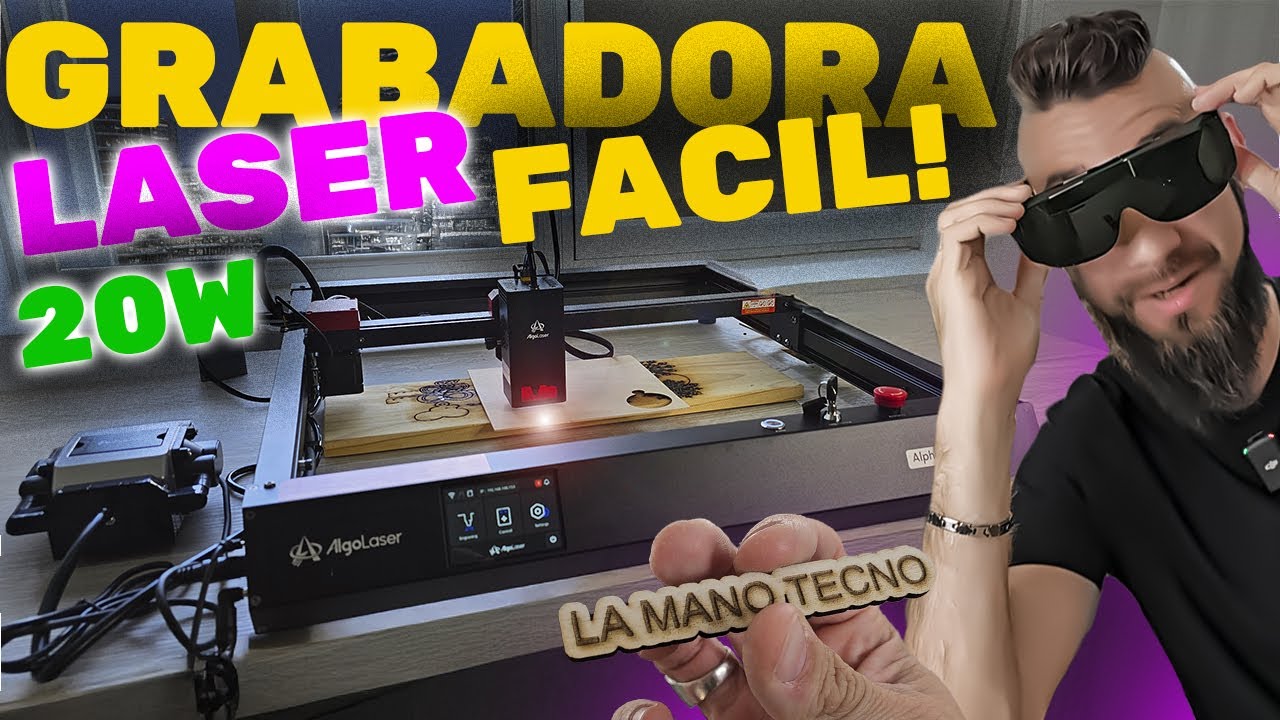 🔥La Grabadora LASER mas FACIL y COMPLETA | Review, armado, lightburn de la ALGOlaser Alpha Mk2