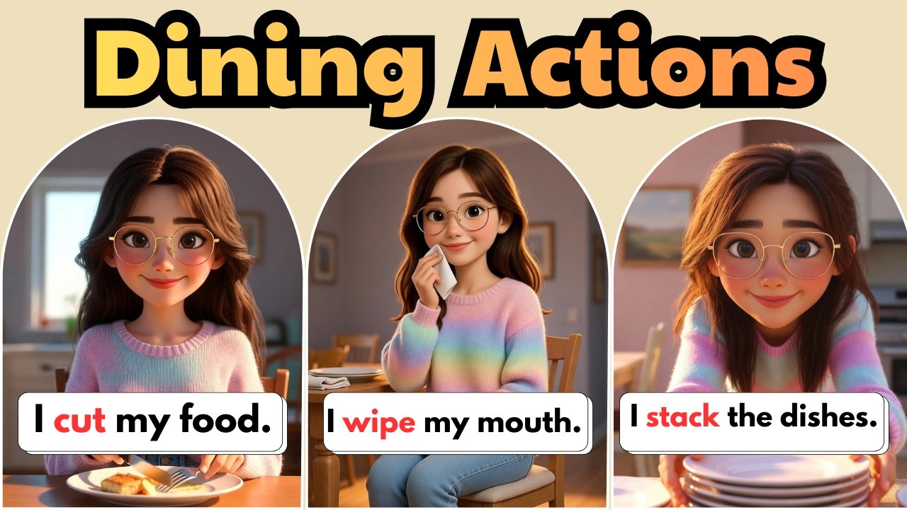 16 Dining Room Actions in English (Fast → Slow) | Daily Speaking Practice
