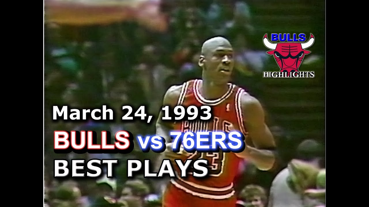March 24, 1993 Bulls vs Sixers HD highlights
