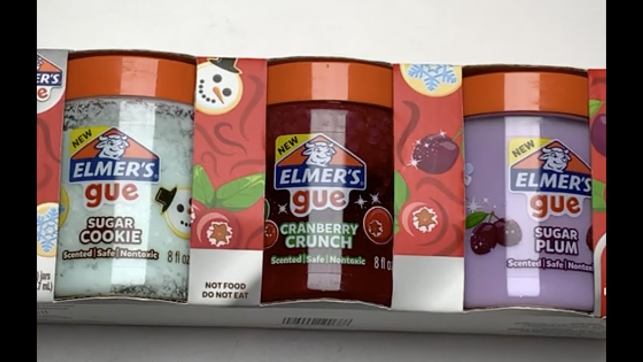 Elmer's GUE premade Slime ❅ Holiday Treats ❄︎ SUGAR PLUM 🌸CRANBERRY CRUNCH ❣️ SUGAR COOKIE 🎁