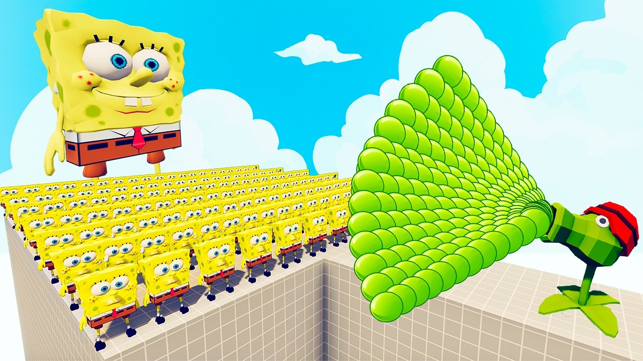 200x SPONGEBOB + 1x GIANT vs EVERY GOD - Totally Accurate Battle Simulator TABS